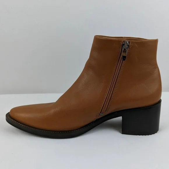 ECCO Sartorelle Shape 35 Ankle Boot Leather Inside Zip Sierra EU40 US 9-9.5 NIB - Picture 4 of 14